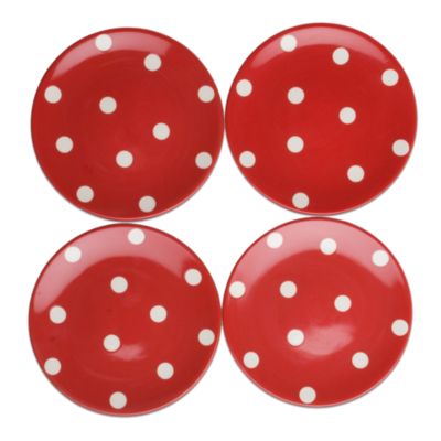 Polka-Dot Appetizer Plate Set of 4