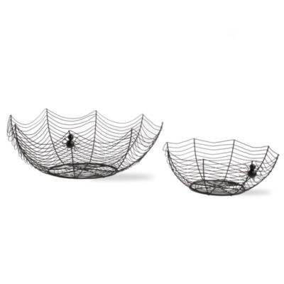 Halloween Spiderweb Wire Treat Bowl Set of 2