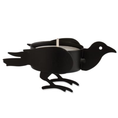 Halloween Black Crow Tealight Holder