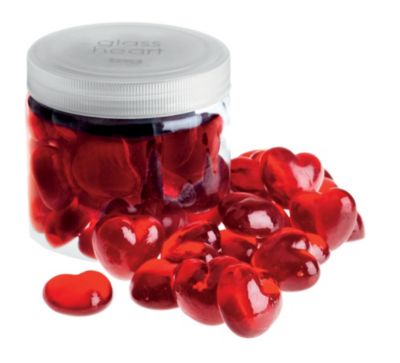Valentine Ruby Red Glass Decorative Hearts