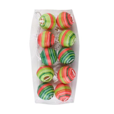 Christmas Stripe Paper Lantern String Lights