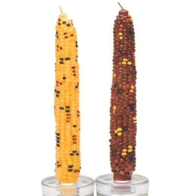 Autumn Harvest Corn Taper Candle Set of 2