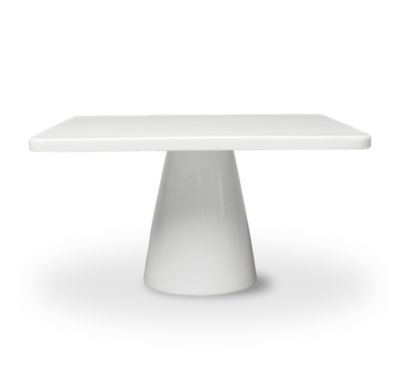 Whiteware Small Square Pedestal Cake Plate