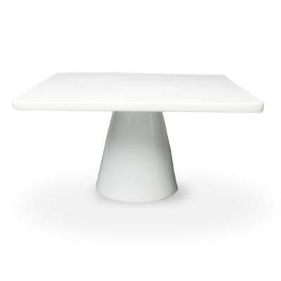 Whiteware Large Square Pedestal Cake Plate