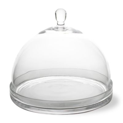 Large Glass Cheese Dome With Plate