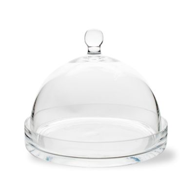 Small Glass Cheese Dome With Plate