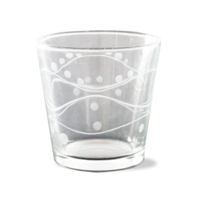 Etched Glass Tapered Votive Holder