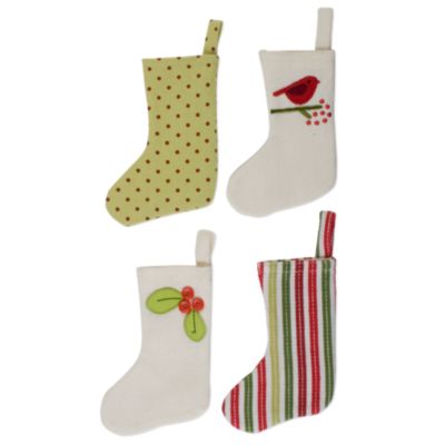 Christmas Songbird & Mistletoe Flatware Stocking Set of 4