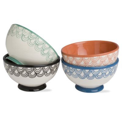 waves footed bowl set of 4