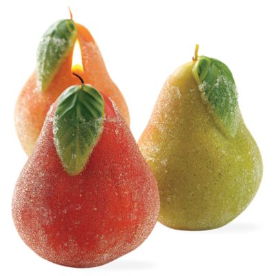 Sugared pear candle set of 3