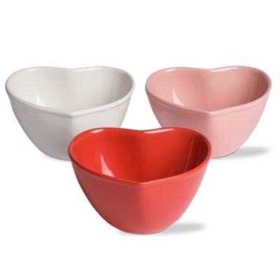 Valentine Heart Shaped Candy Bowl Set of 3