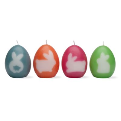 easter egg silhouette candle set of 4