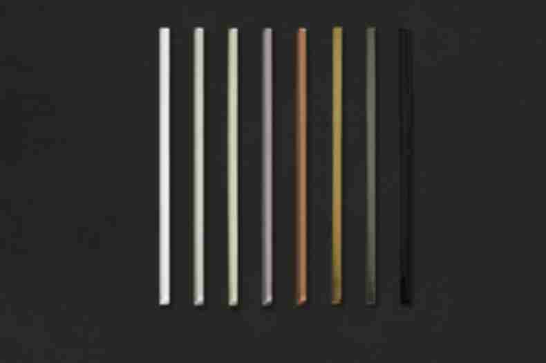 Glass trim pieces in a variety of colors.