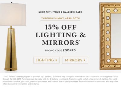 Z Gallerie Card Promotion