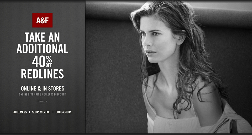 25% off Abercrombie and Fitch