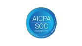Logo blu della certificazione AICPA SOC, che indica la conformità agli standard di controllo delle organizzazioni di servizi.