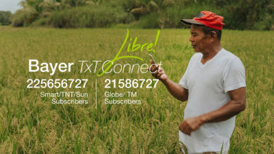 Mag-text sa Bayer TXT Connect: 225656727 (Smart/ TNT/ Sun Subscribers) 21586727 (Globe/ TM Subscribers) – LIBRE!