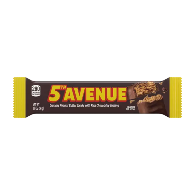 5TH AVENUE Crunchy Peanut Butter in Chocolate Candy Bar, 2 oz - Front of Package
