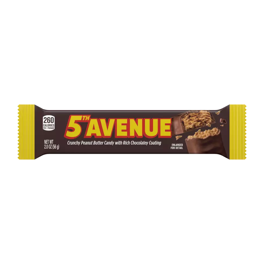 5TH AVENUE Crunchy Peanut Butter in Chocolate Candy Bar, 2 oz - Front of Package