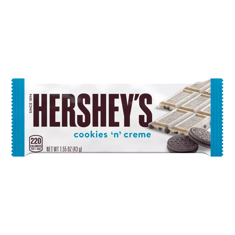 HERSHEY'S Cookies ‘N’ Creme Candy Bar, 1.55 oz - Front of Package