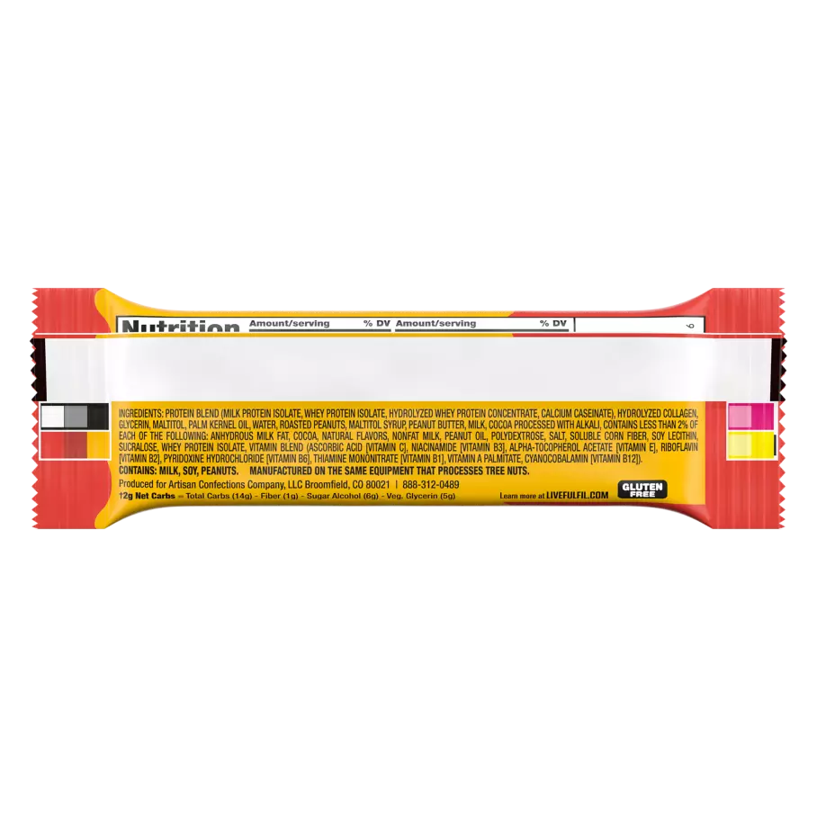 FULFIL Chocolate Peanut Butter Flavor Protein Bar, 1.41 oz - Ingredients