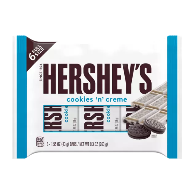 HERSHEY'S Cookies ‘N’ Creme Candy Bars, 9.3 oz, 6 pack - Front of Package