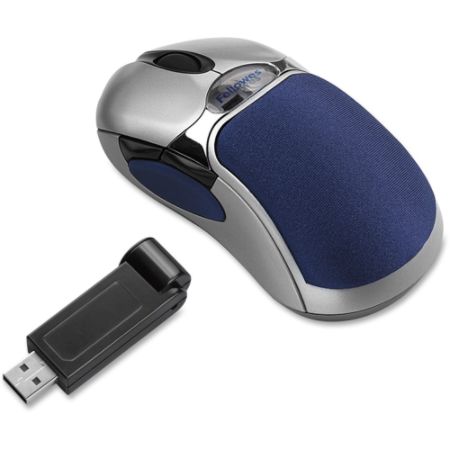 Fellowes&reg; HD Precision Wireless 5-Button Optical Gel Mouse, Blue/Silver