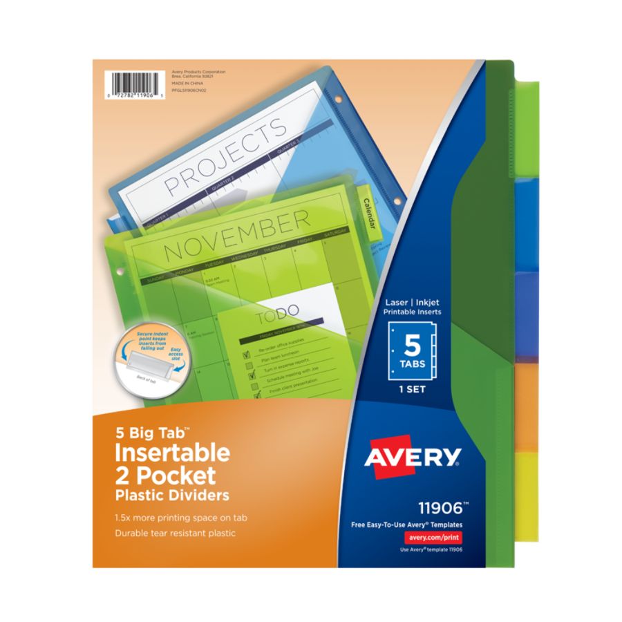 Avery Big Tab Insertable Plastic Dividers