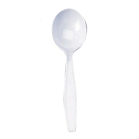 Dixie&reg; Heavyweight Utensils, Soup Spoons, White, Box Of 100
