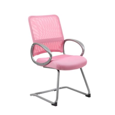 Boss Mesh Guest Chair, 39"H x 24"W x 24"D, Pink/Silver