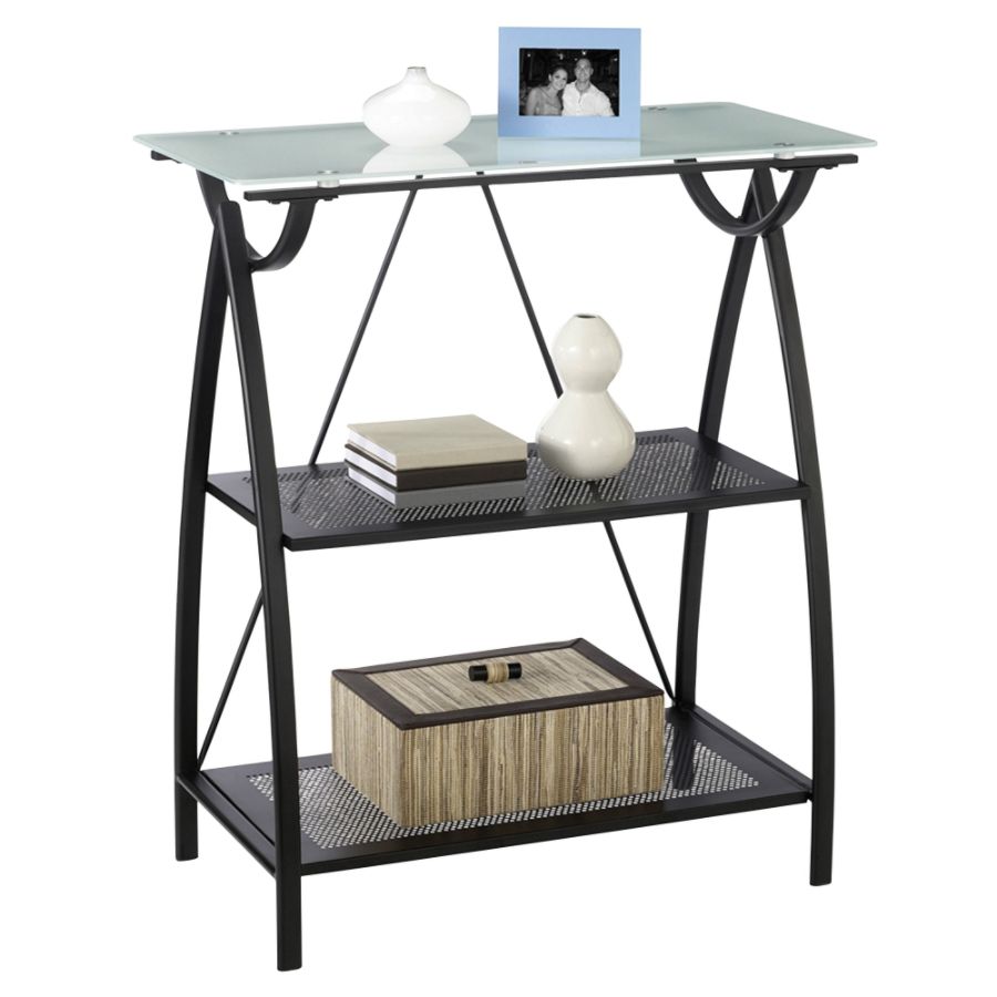 Realspace Alluna Collection Bookcase Black FrameFrosted