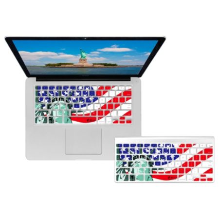 KB Covers Statue of Liberty/American Flag Keyboard Cover for MacBook/Air 13/Pro (2008+)/Retina & Wireless