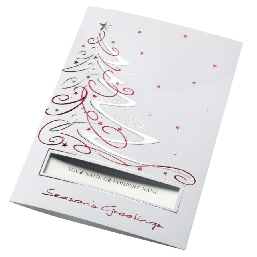 Personalized Name Window Holiday Cards, Carried Away, 5 5/8" x 7 7/8", Box Of 25