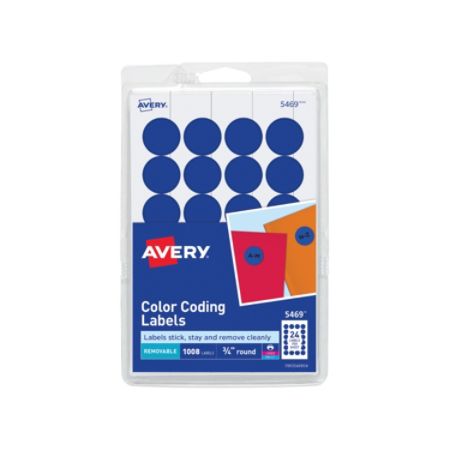 Avery Removable Round Color Coding Labels 34 Diameter Dark Blue Pack Of ...