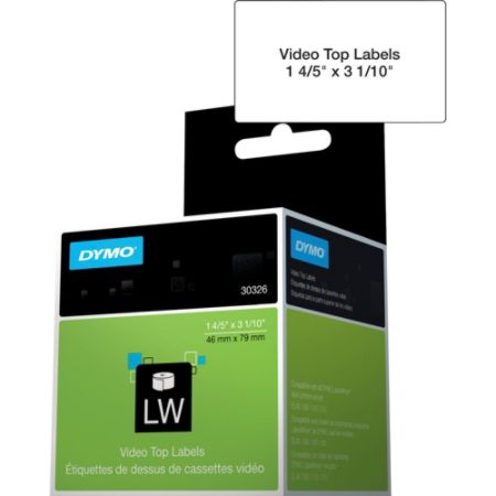 Dymo Video Tape Label - 1.80" Width x 3.10" Length - 150 / Roll - Rectangle - Direct Thermal - White - 150 / Roll
