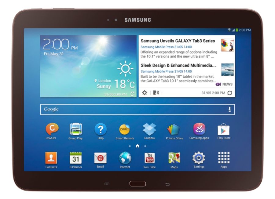 Samsung Galaxy Tab&trade; 3 Tablet With 10.1" Screen, Gold/Brown