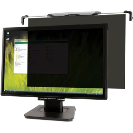 Kensington&reg; Snap2&trade; Monitor Privacy Screen Filter, 22" Widescreen, Black/Silver, K55779WW
