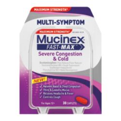 Mucinex&reg; FAST-MAX&trade; Multi-Symptom Severe Congestion & Cold, Caplets, Maximum Strength, Pack Of 30