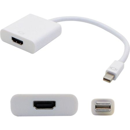 AddOn 20.00cm (8.00in) Mini-DisplayPort Male to HDMI Female White Active Adapter Cable