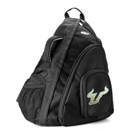 Denco Sports Luggage Travel Sling With 13.5" Laptop Pocket, South Florida Bulls, 19"H x 12"W x 13"D, Black