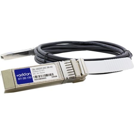 AddOn Force10 Networks CBL-10GSFP-DAC-3M Compatible TAA Compliant 10GBase-CU SFP+ to SFP+ Direct Attach Cable (Passive Twinax, 3m)