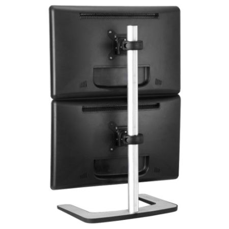 US Government compliant freestanding LED/LCD monitor stand for dual monitors - Vertical