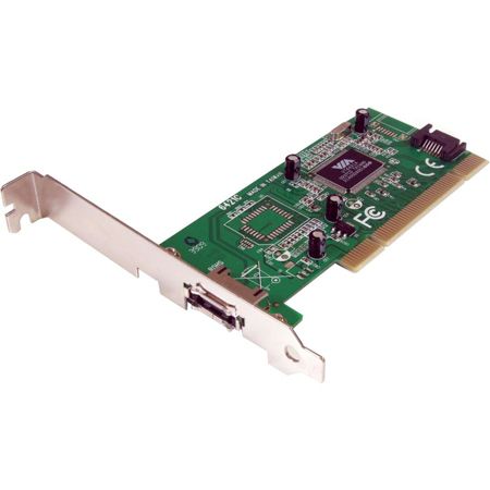StarTech.com 1 Port eSATA + 1 Port SATA PCI SATA Controller Card w/ LP Bracket
