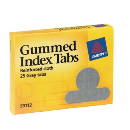 Avery&reg; Gummed Index Tabs, Round, Gray Cloth, Box Of 25