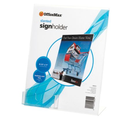 OfficeMax Sign Holder with Business Card Holder