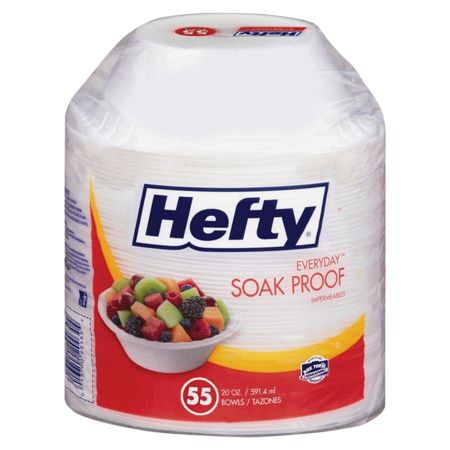 Hefty&reg; Everyday Soakproof Foam Bowls, 20 Oz., Pack Of 55