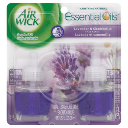 Air Wick&reg; Scented Oil Warmer Refills, Lavender & Chamomile, 0.67 Oz, Pack Of 2