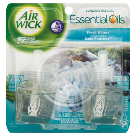Air Wick&reg; Scented Oil Warmer Refills, Fresh Waters, 0.67 Oz, Pack Of 2