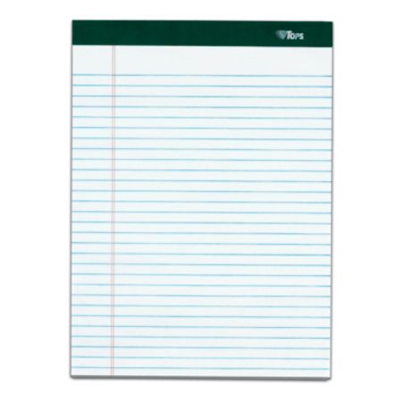 TOPS&trade; Double Docket&reg; Writing Pads, 8 1/2" x 11", Narrow Ruled, 100 Sheets, White, Pack Of 4 Pads