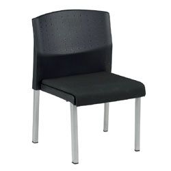 OFM Europa Convertible Chairs Without Arms, 33"H x 21"W x 21"D, Black Fabric, Set Of 4
